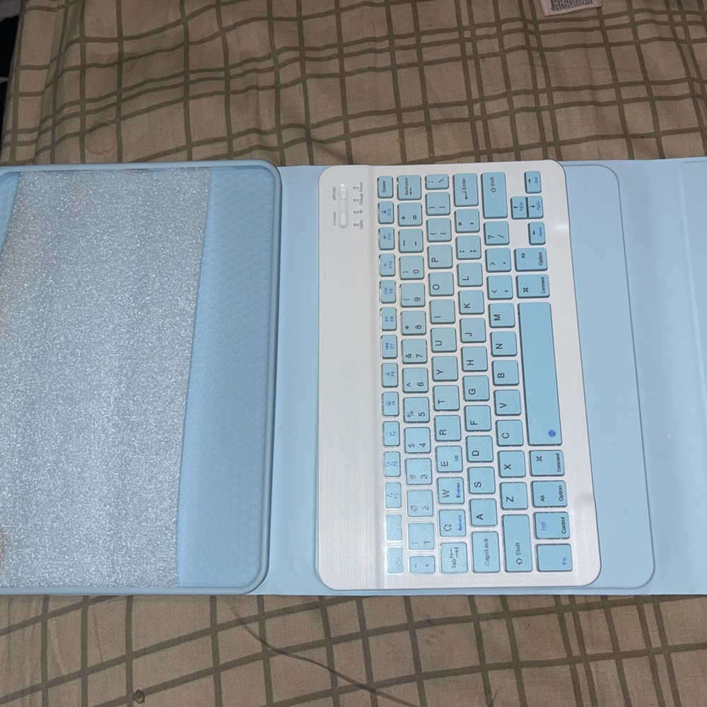 Light blue 11inch wireless keyboard leather case